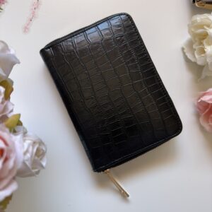 Mini Portefeuille-Noir Croco